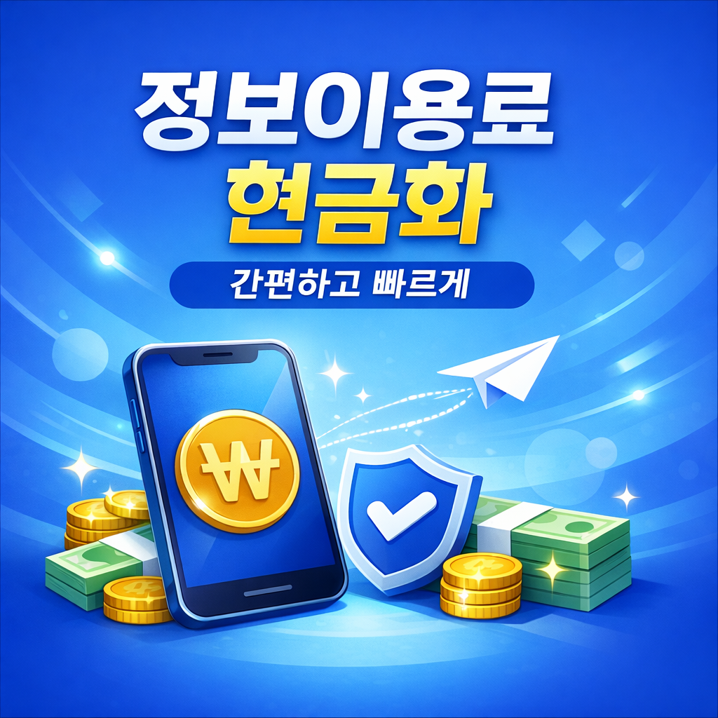 정보이용료 현금화 서비스 메인 이미지 - 빠르고 안전한 현금화